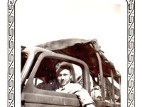 Pvt. Pykowsky in his truck at Camp Claiborne, Louisiana.  [Photo courtesy of Mike Getten, son of Jean Getten and nephew of Lynes Getten; both 634th TDBn soldiers] : 634th TDBn, Tank Destroyers, Camp Claiborne, 151st FA, Minnesota National Guard, Pvt. Pykowsky