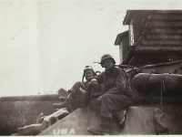 "This is me and a buddy on one of our TD's made in the Harz Mtns" [Courtesy of Cpl Howard Skaggs, Co. A, 634th TD Bn.]