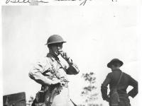 "Lt. Olson at gun position. Bill in background." - Photo courtesy of Jay Olson, son of Maj Errol B. Olson
