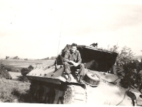 Leonard and his tank  Cpl Leonard W. Hansman, 634th Tank Destoyer Bn. [Photo courtesy of Brenda Daas, niece of L. W. Hansman]